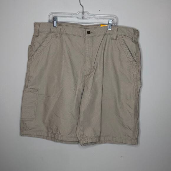 Carhartt Men’s Size 42x10 Tan Loose Fit Canvas Utility Work Short New with Tags - Picture 1 of 7